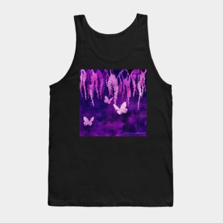 Wisteria and Butterflies Negative Painting Tank Top